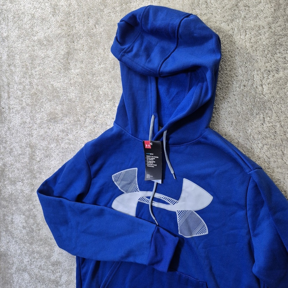 Under Armour Coldgear Hoodie Mens Medium Blue Sweatshirt Lined Outdoor Sporty